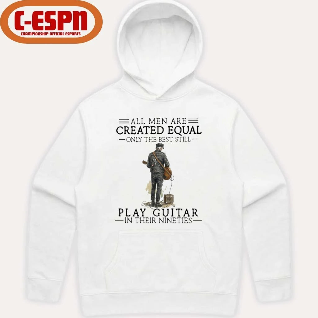 Official Grandpa All Men Are Created Equal Only The Best Still Play Guitar In Their 90s Shirt