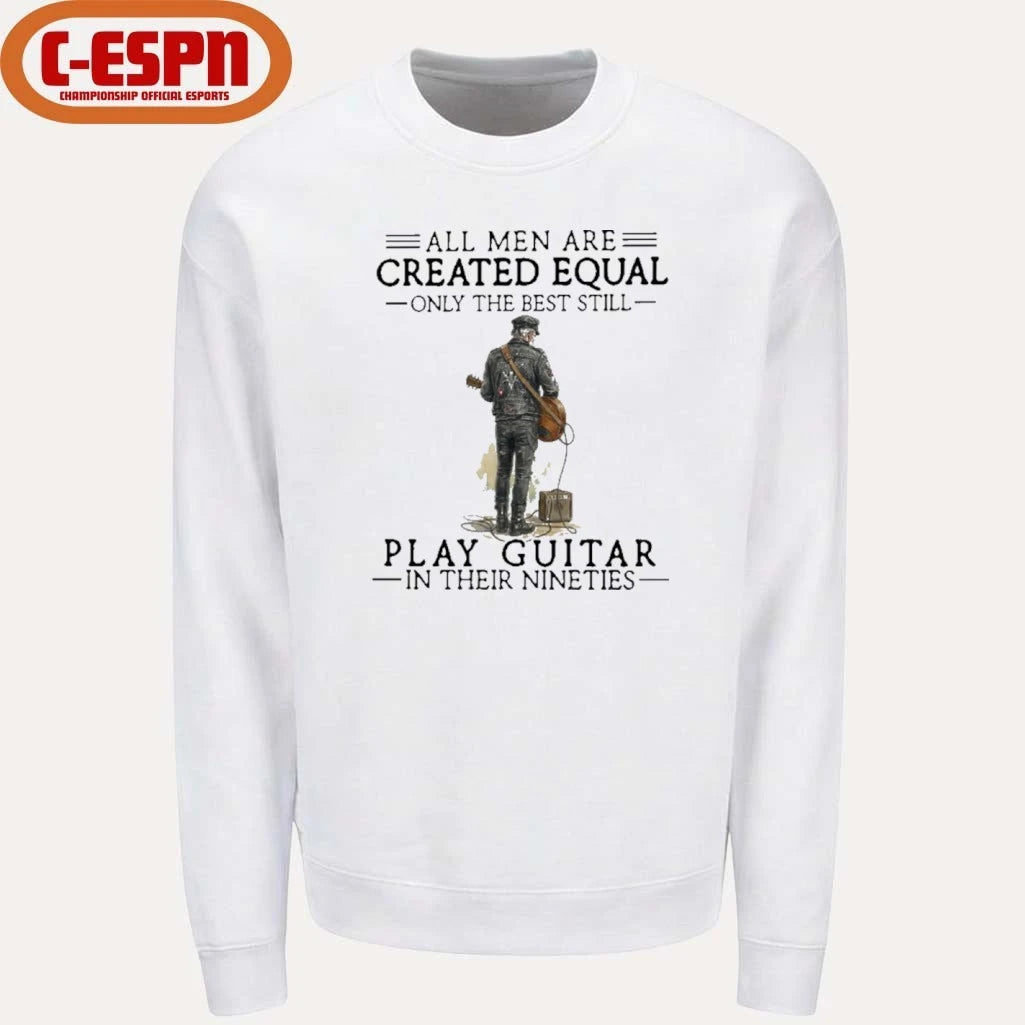 Official Grandpa All Men Are Created Equal Only The Best Still Play Guitar In Their 90s Shirt