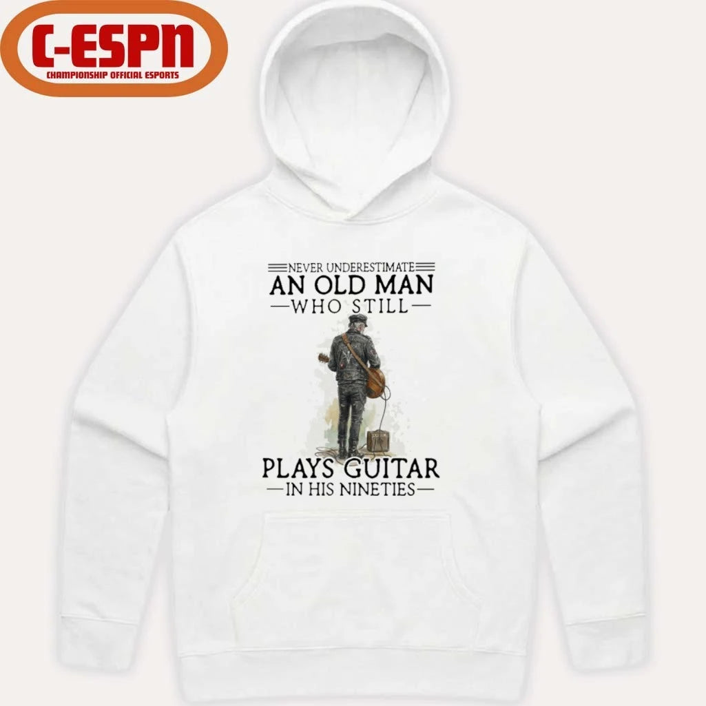 Official Grandpa Never Underestimate An Old MAn Who Still Plays guitar In His Nineties Shirt