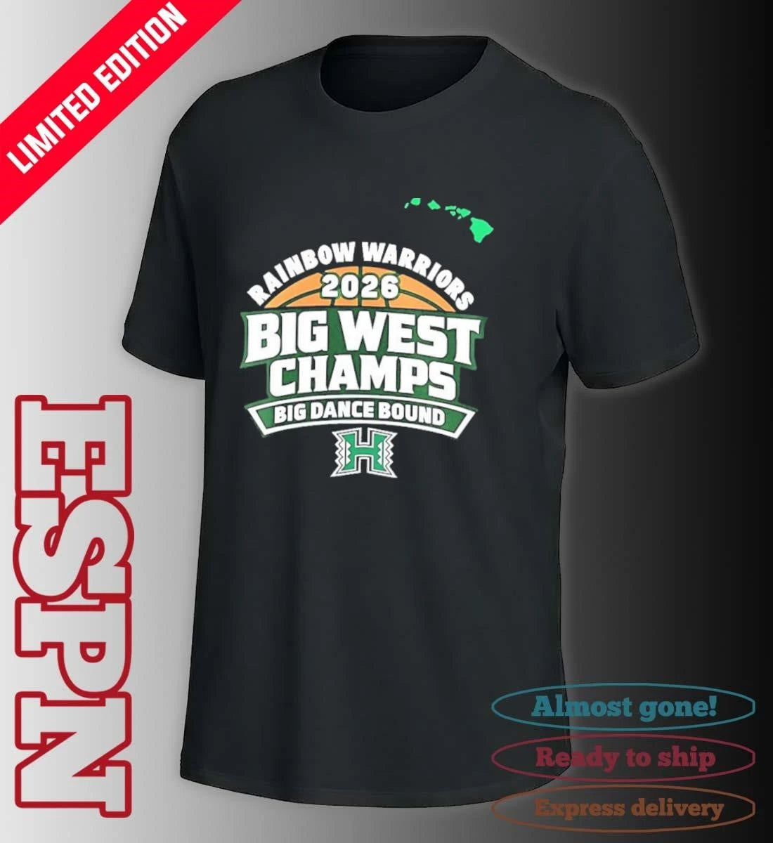 Official Hawaii Rainbow Men’s Basketball Big West Conference Champions Big Dance Bound Shirt
