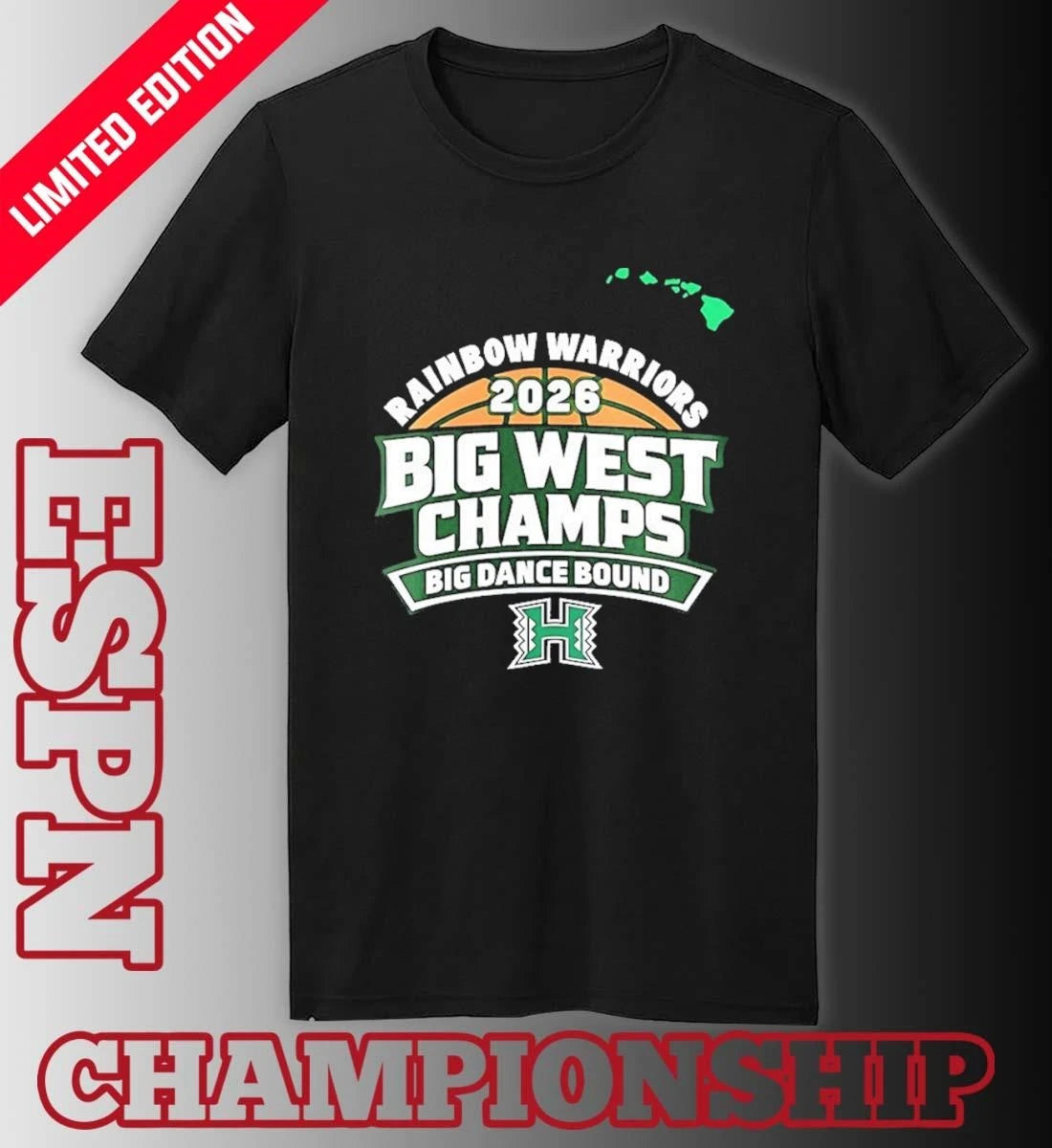 Official Hawaii Rainbow Men’s Basketball Big West Conference Champions Big Dance Bound Shirt