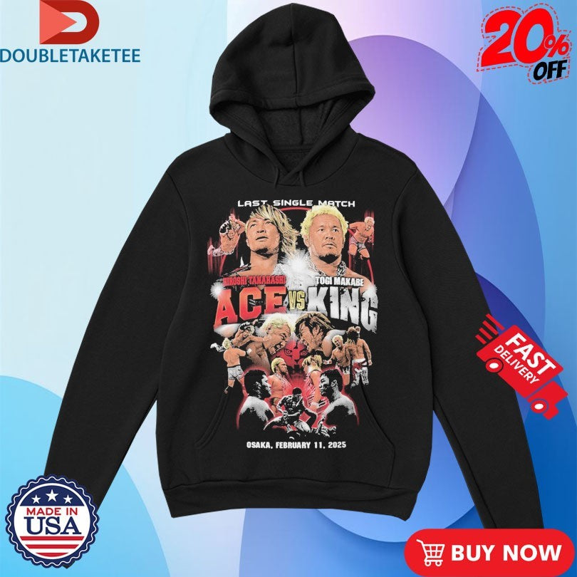Official Hiroshi Tanahashi Ace Vs Togi Makabe King Last Single Match Osaka 2025 Shirts