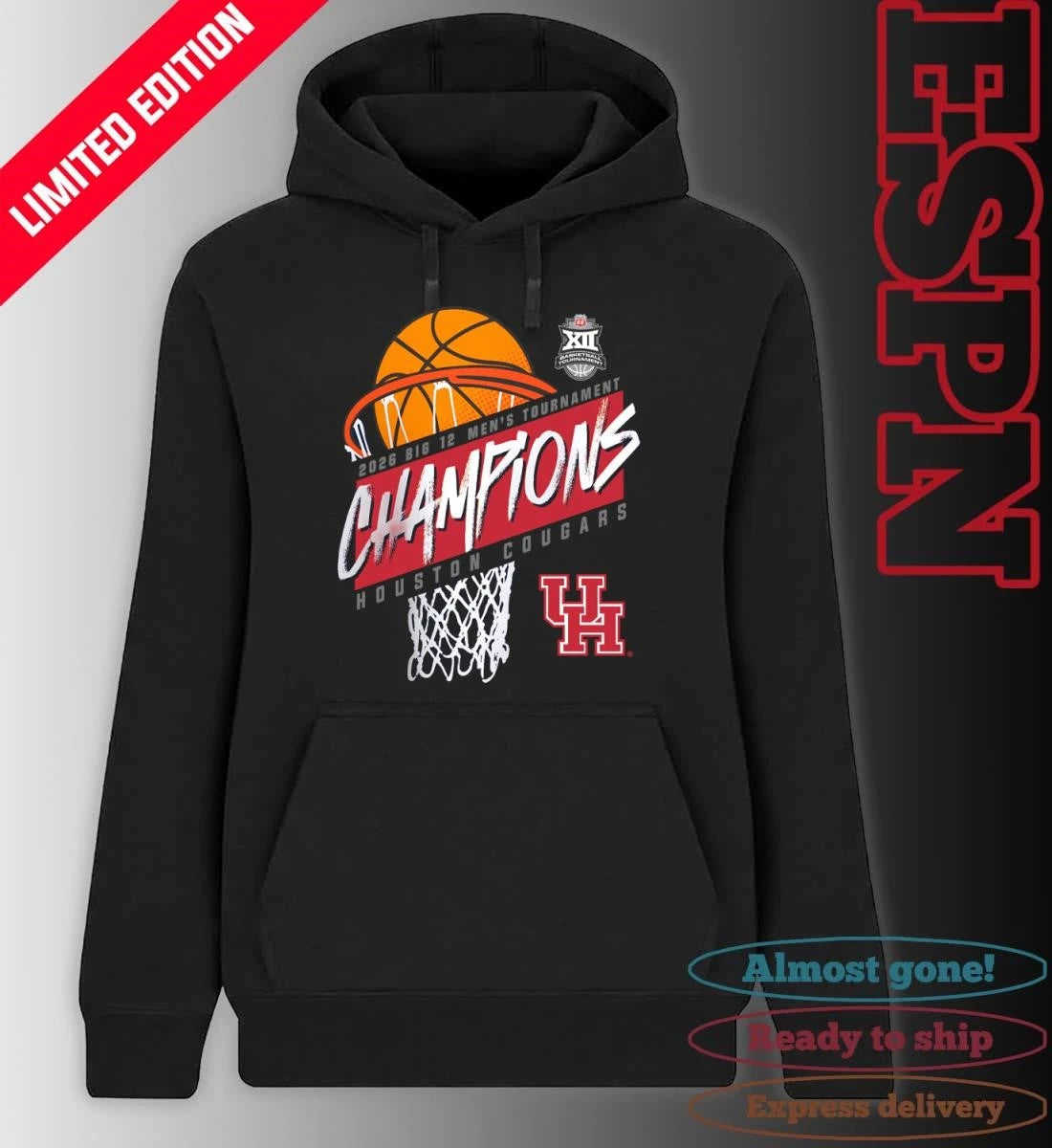 Official Houston Men’s Basketball Big 12 Conference Tournament Champions 2026 T-Shirt