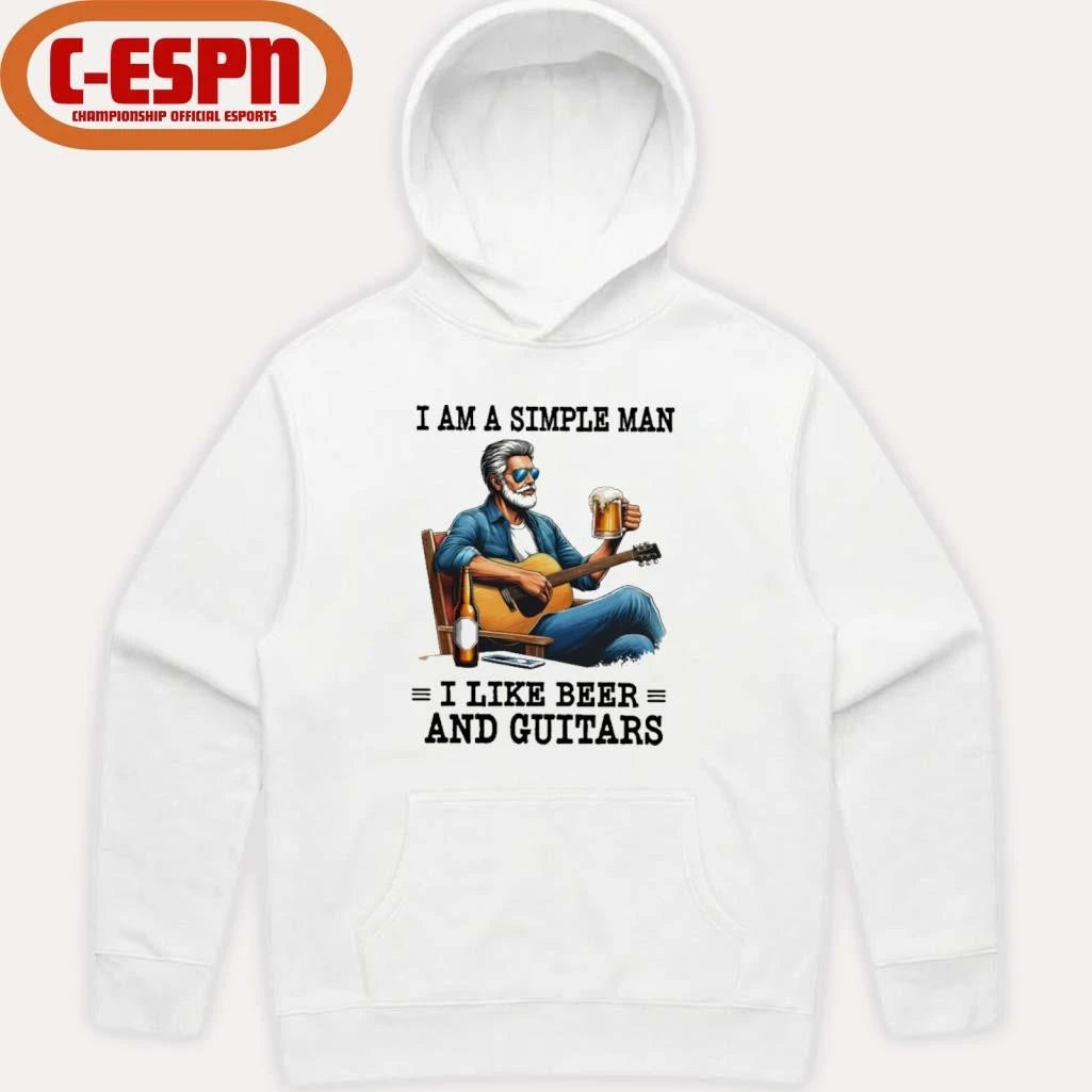 Official I Am A Simple Man, I Like Beer And Guitars Shirt