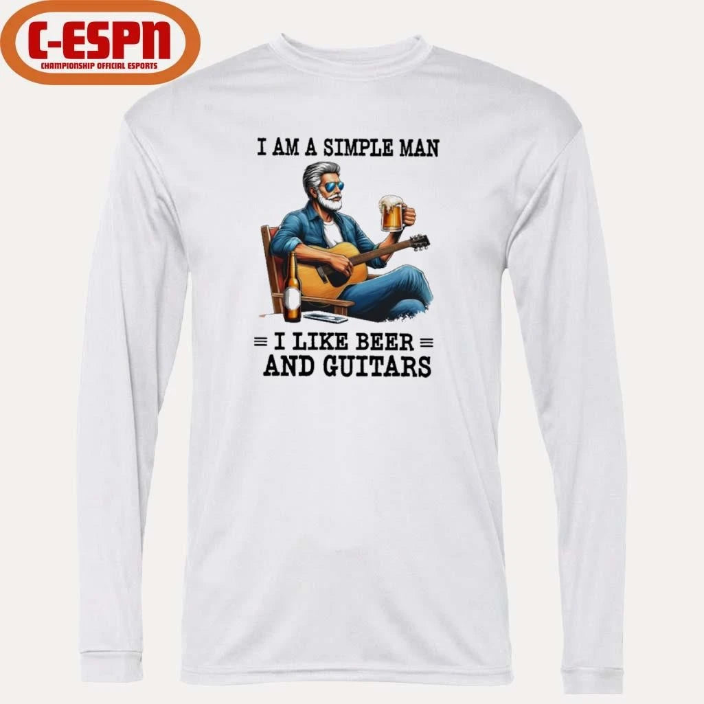 Official I Am A Simple Man, I Like Beer And Guitars Shirt