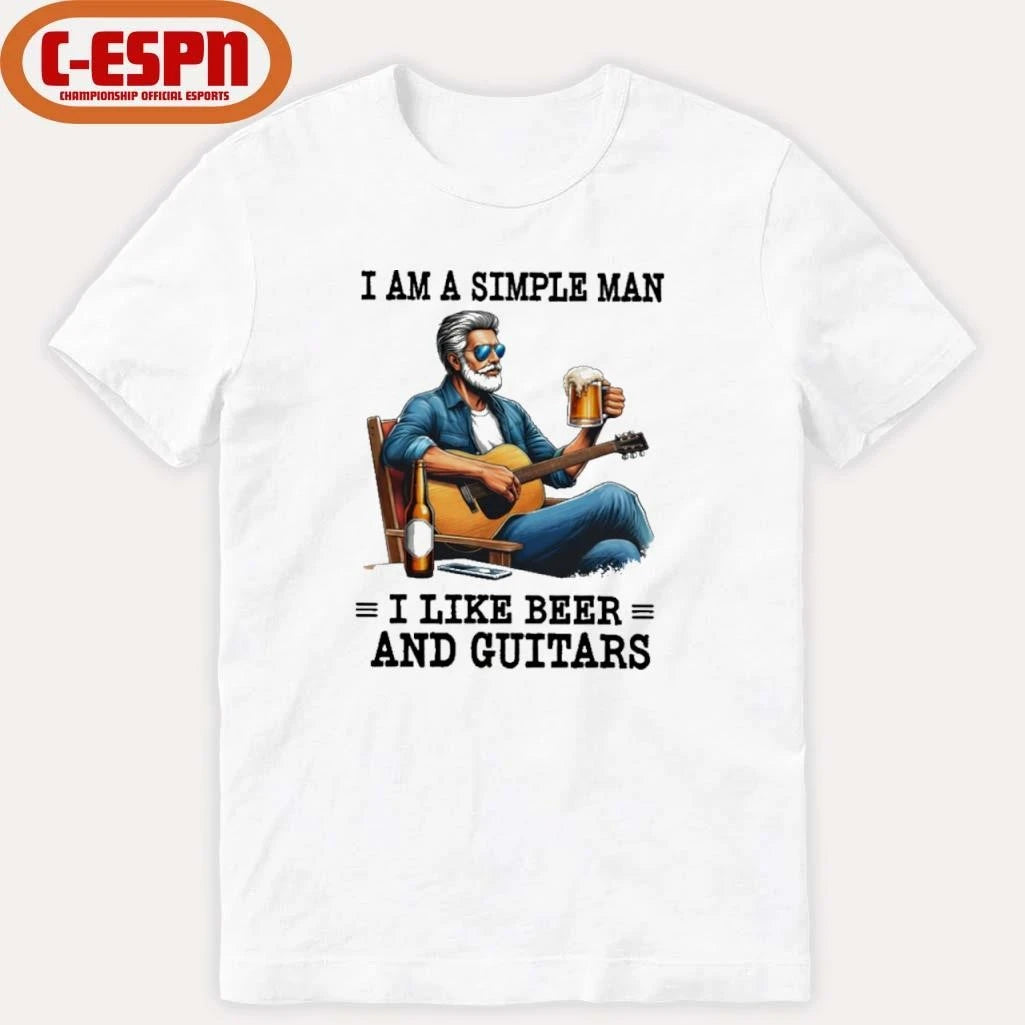 Official I Am A Simple Man, I Like Beer And Guitars Shirt