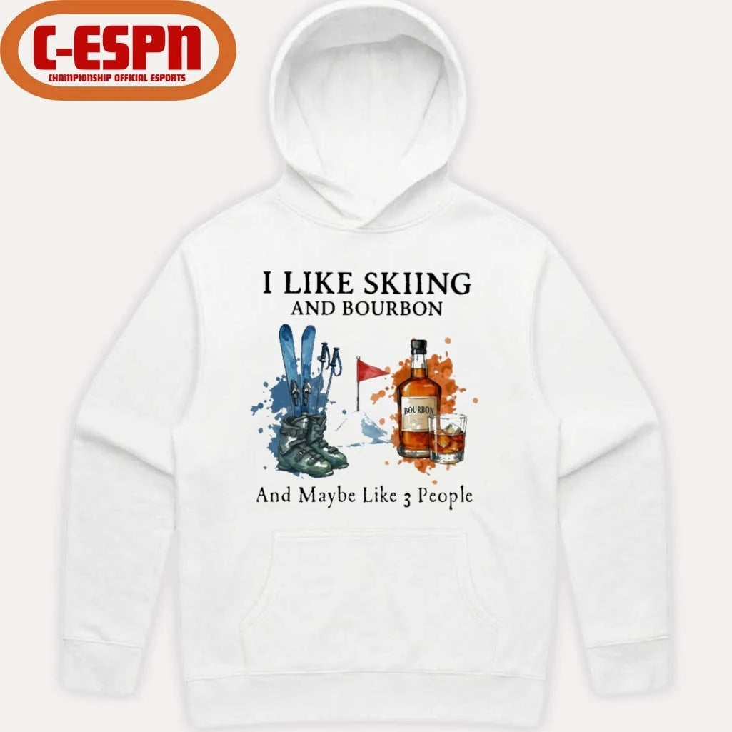 Official I Like Skiing And Bourbon And Maybe Like 3 People Shirt