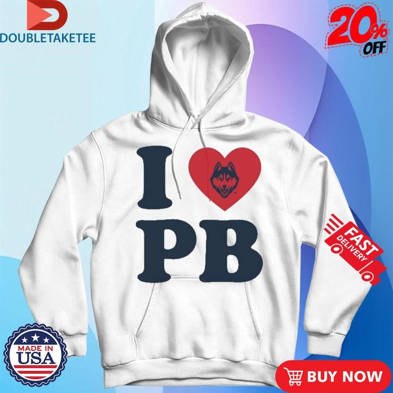 Official I Love PB UConn Huskies Heart Shirts