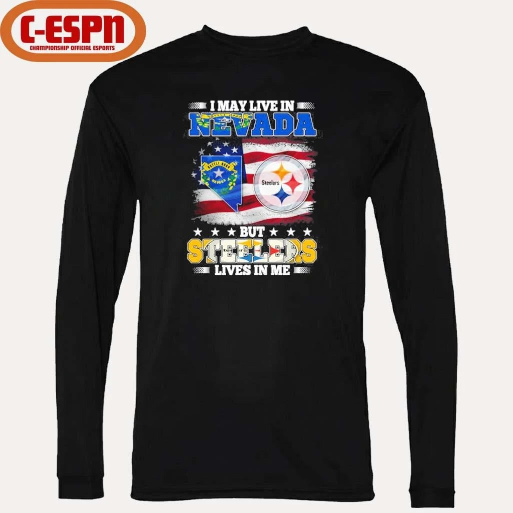 Official I May Live In Nevada But Steelers Lives In Me Shirt