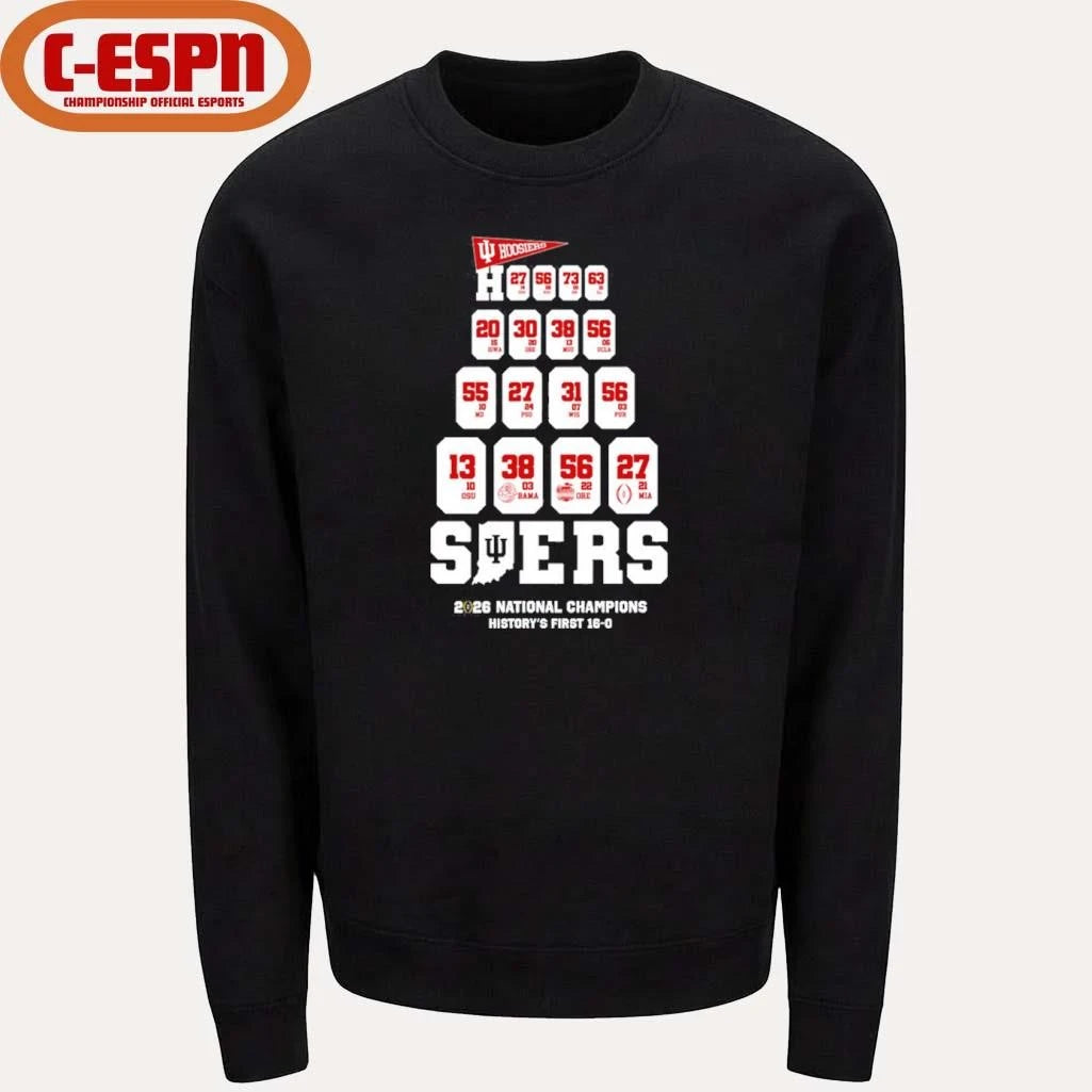 Official IU Football History Made First 16-0 National Champions Shirt