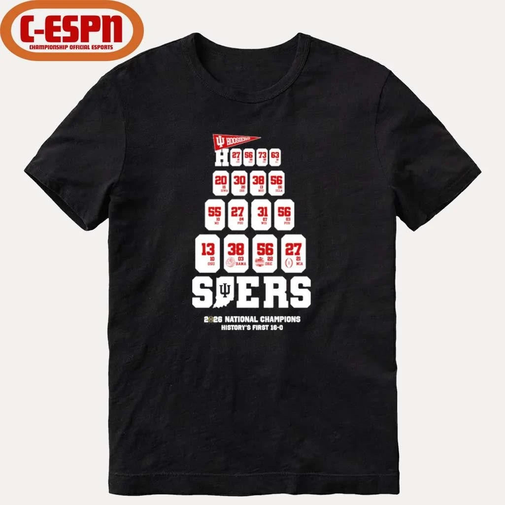 Official IU Football History Made First 16-0 National Champions Shirt