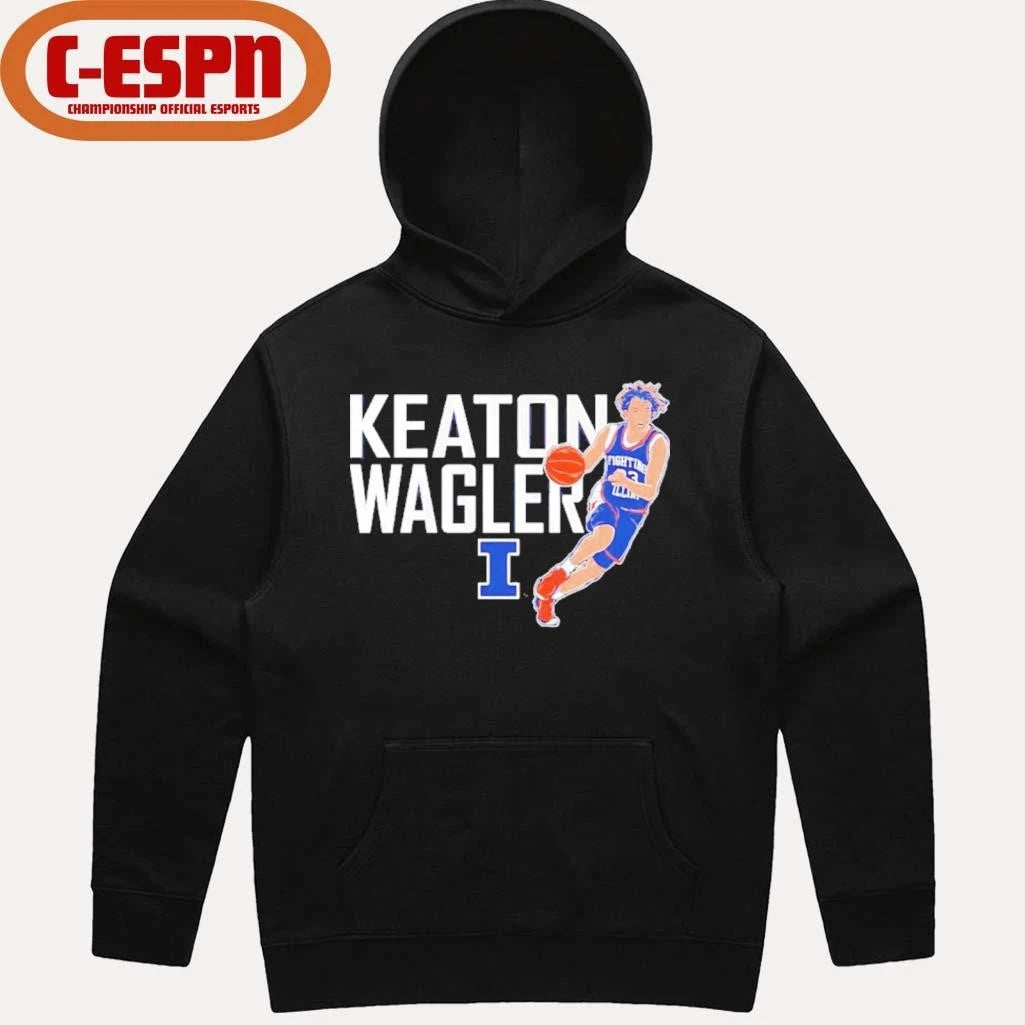 Official Illinois Basketball Keaton Wagler Name Pose Shirt