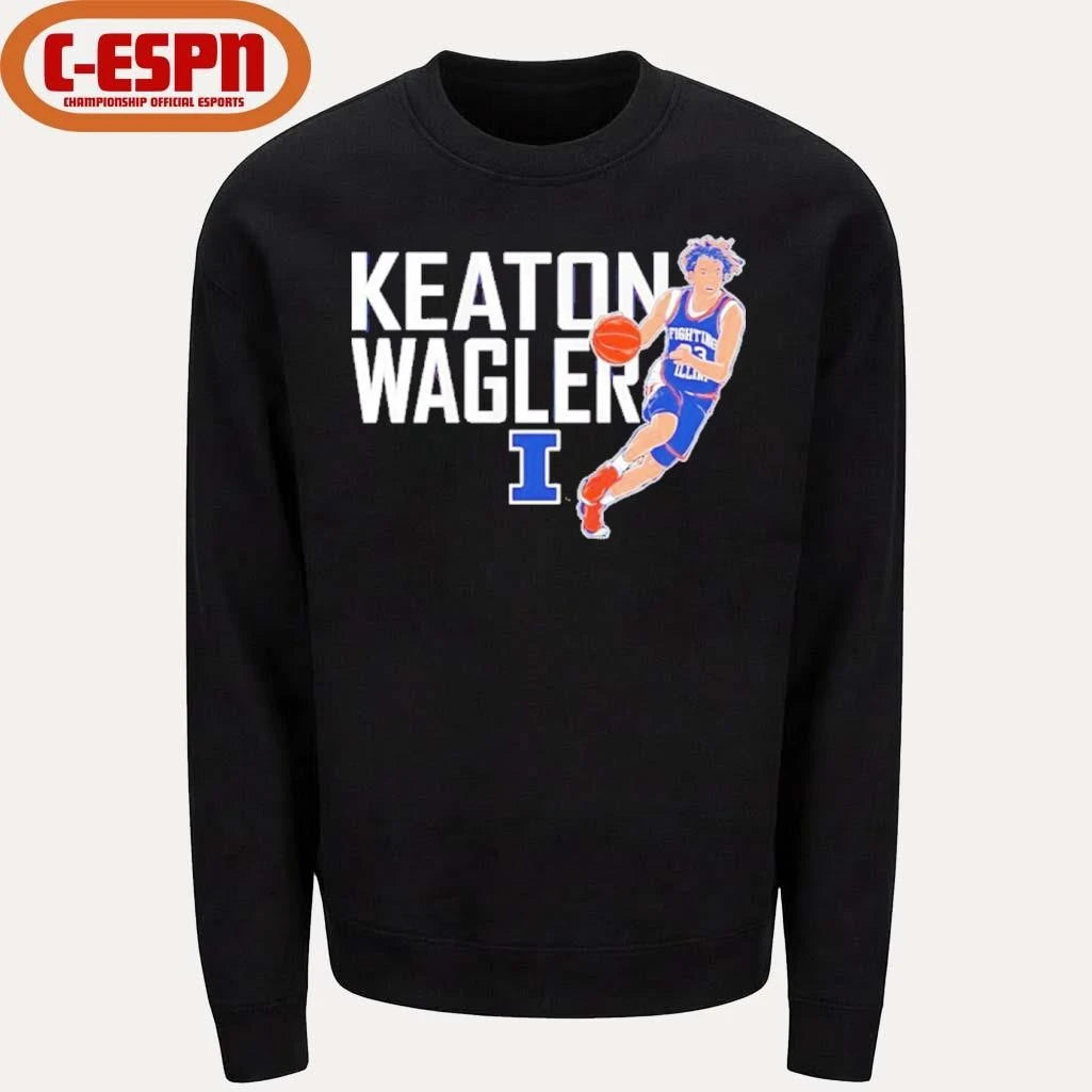Official Illinois Basketball Keaton Wagler Name Pose Shirt