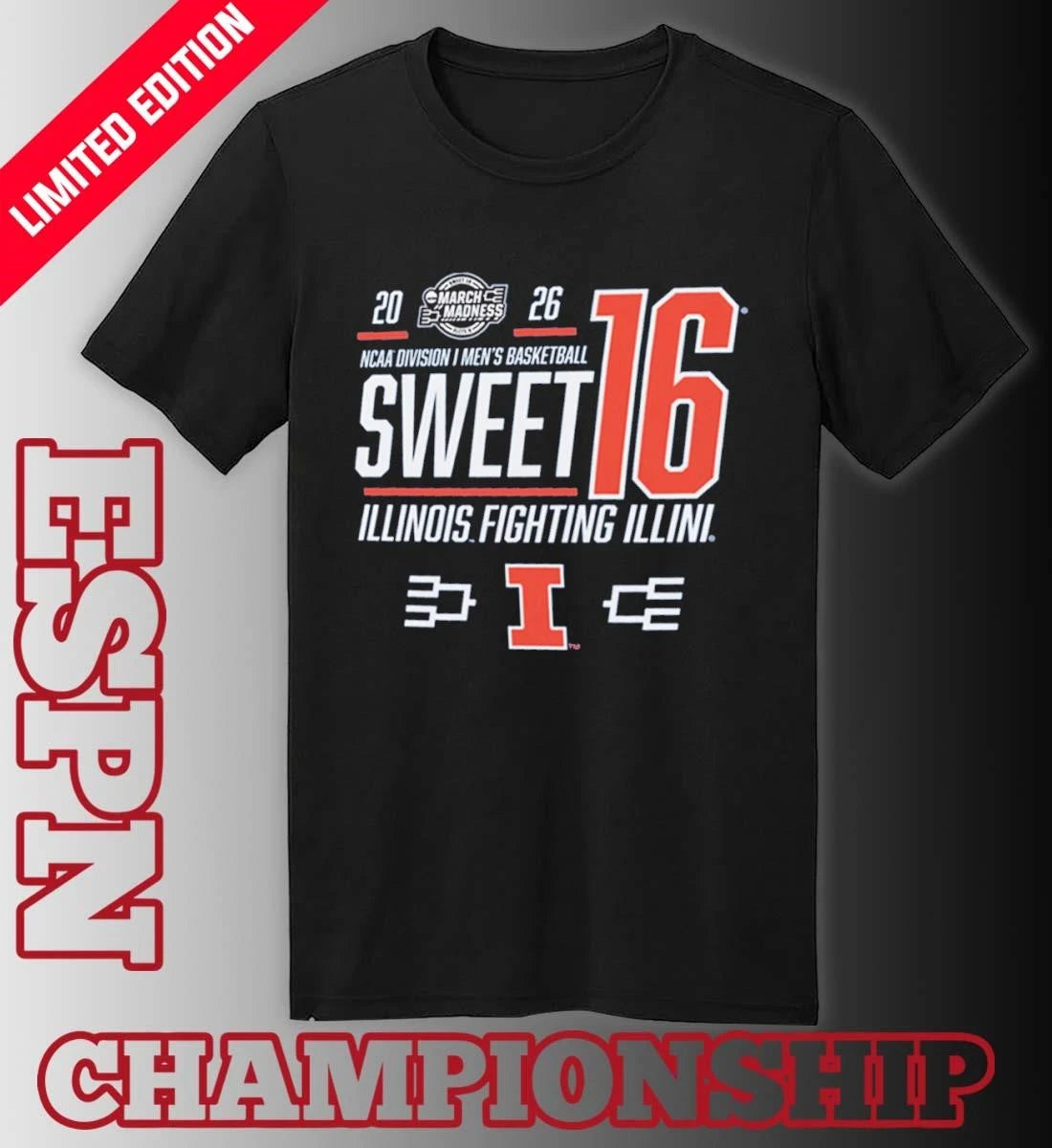 Official Illinois Men’s Basketball Sweet 16 Bound Net 2026 Shirt
