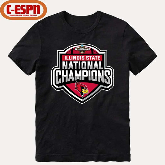 Official Illinois State Redbirds NCAA DI Football National Champions Logo T-Shirt