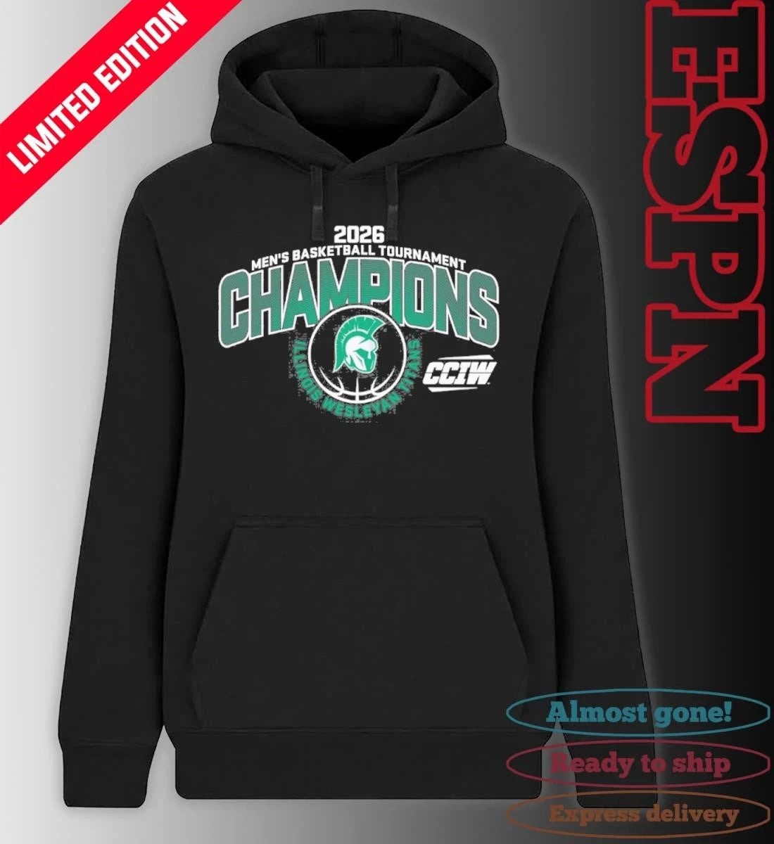 Official Illinois Wesleyan University Men’s Basketball 2026 CCIW Tournament Champions T-Shirt