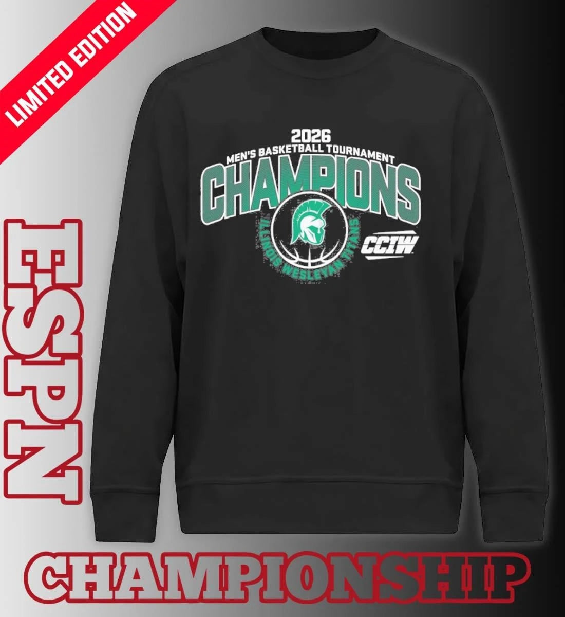 Official Illinois Wesleyan University Men’s Basketball 2026 CCIW Tournament Champions T-Shirt