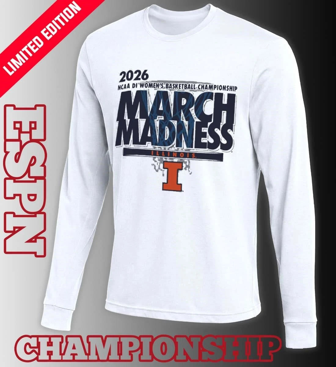Official Illinois Women’s Basketball Single Team 2026 NCAA March Madness Shirt