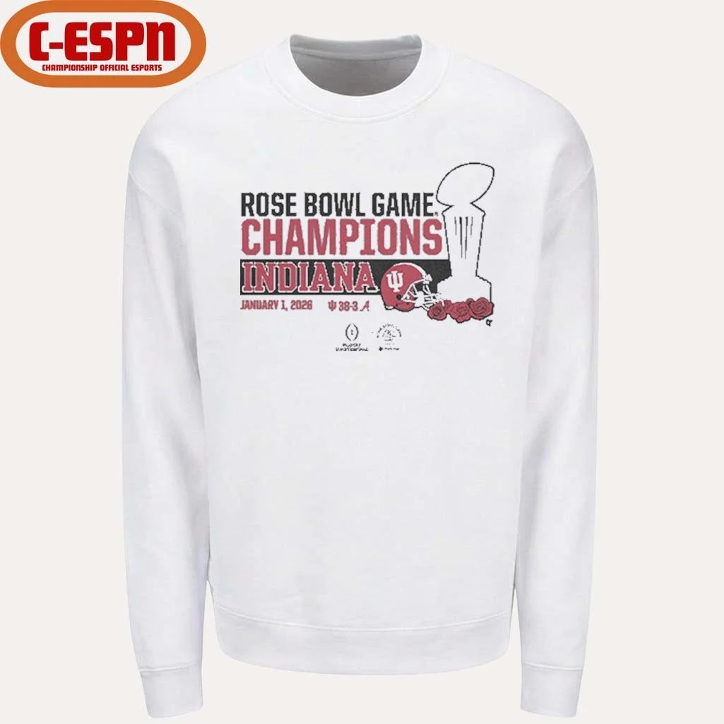 Official Indiana Football CFP Rose Bowl Champions Trophy Shirt
