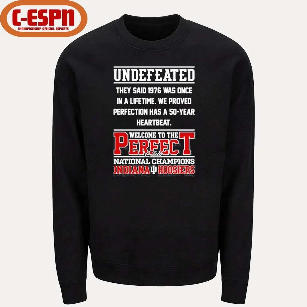 Official Indiana Football Undefeated Welcome To The Perfect Club National Champions Shirt
