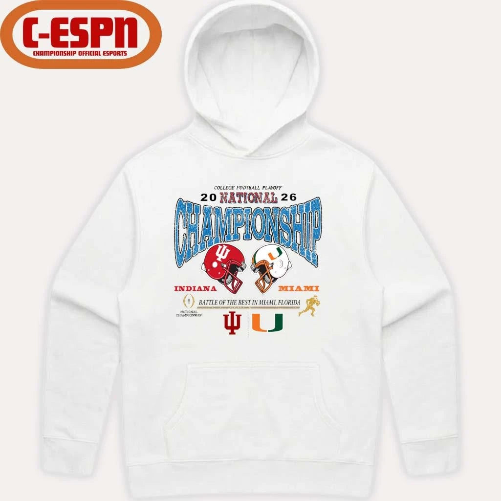 Official Indiana Vs Miami 2026 CFP National Championship T-Shirt