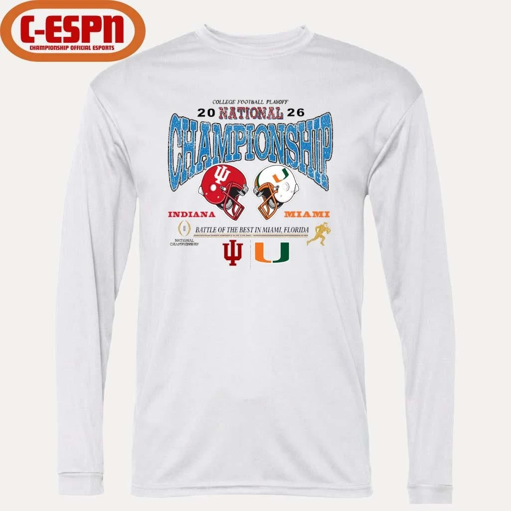 Official Indiana Vs Miami 2026 CFP National Championship T-Shirt