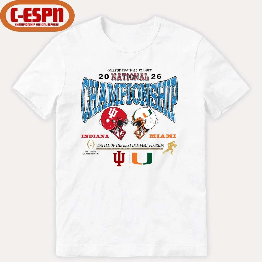 Official Indiana Vs Miami 2026 CFP National Championship T-Shirt