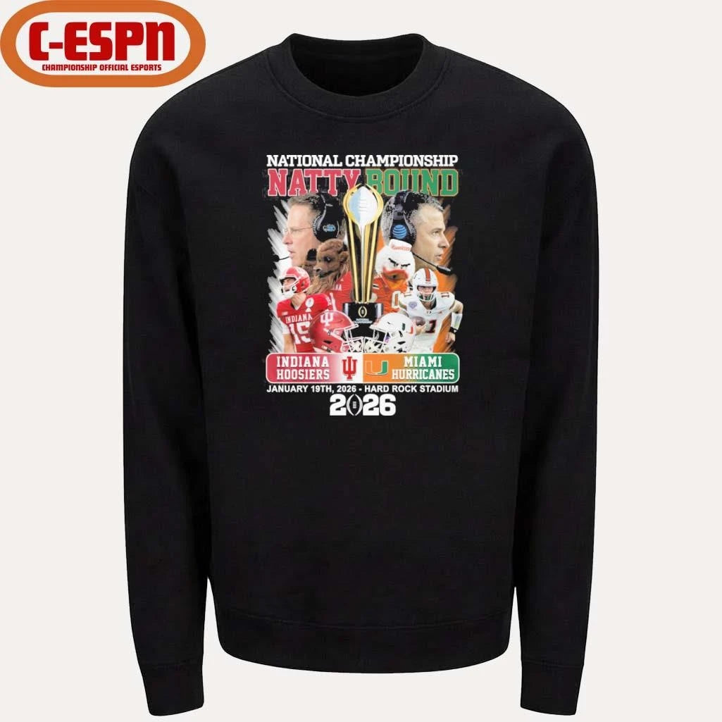 Official Indiana Vs Miami 2026 National Championship Natty Bound Matchup Shirt