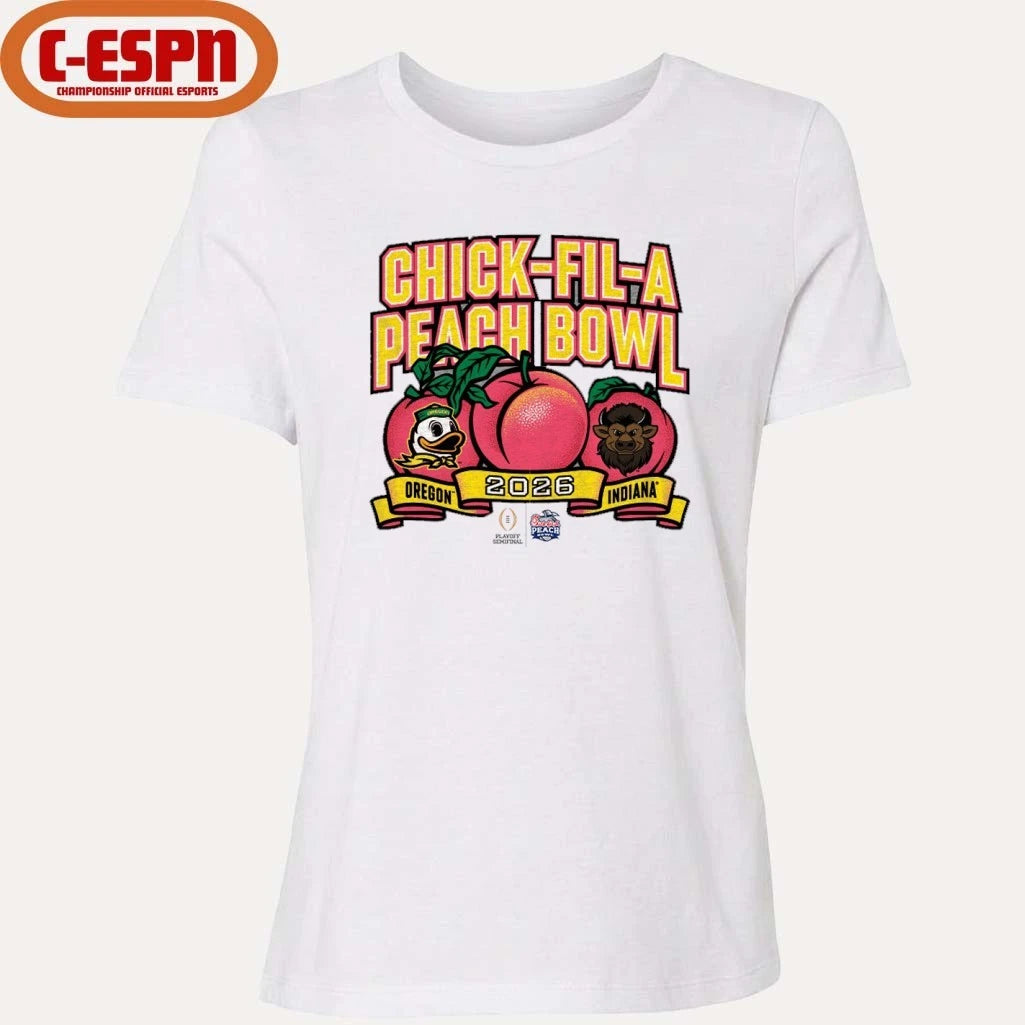 Official Indiana vs. Oregon 2026 Peach Bowl Shirt