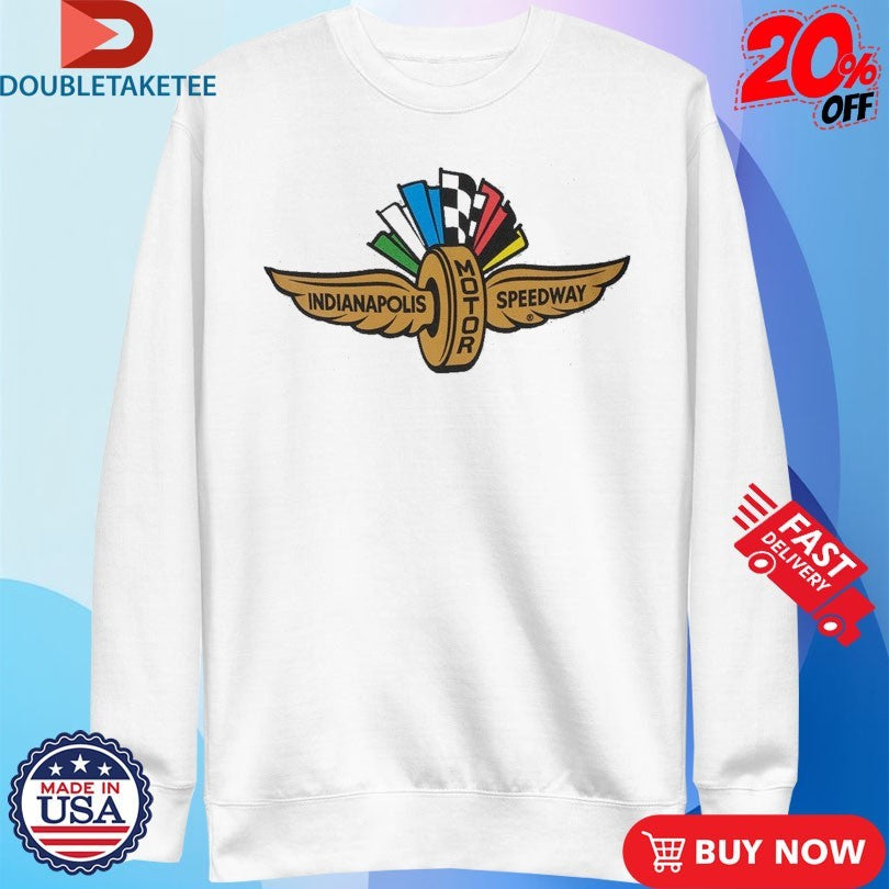Official Indianapolis Motor Speedway Wing Wheel Flag Logo Shirts