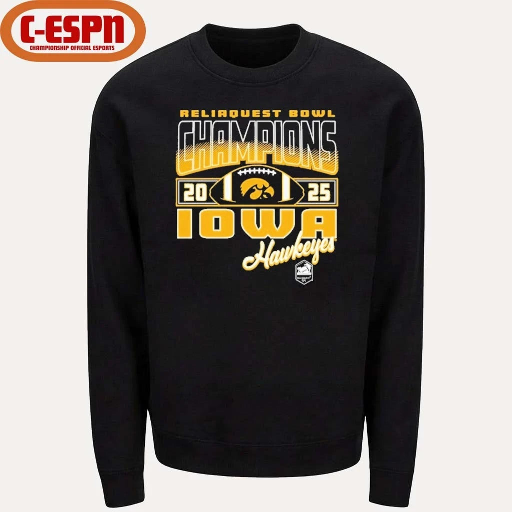 Official Iowa Hawkeyes 2025 Reliaquest Bowl Champions Official T-Shirt