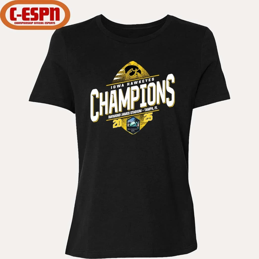Official Iowa Hawkeyes Reliaquest Bowl Champions T-Shirt