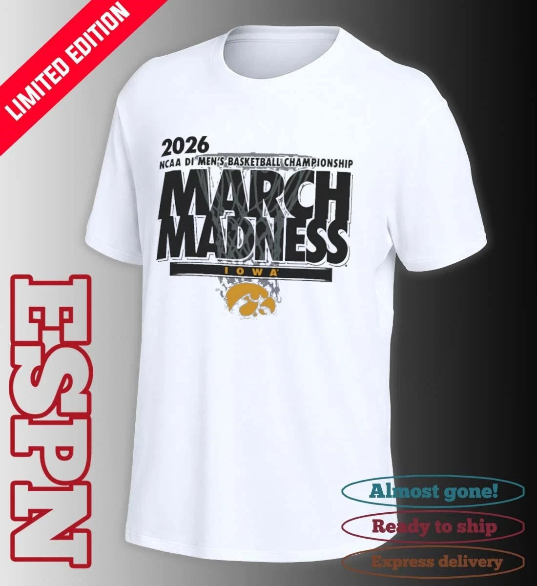Official Iowa Men’s Basketball Single Team NCAA March Madness Shirt