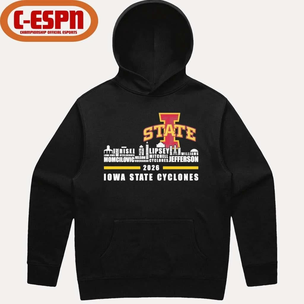 Official Iowa Skyline 2026 Iowa State Cyclones Players Name Shirt