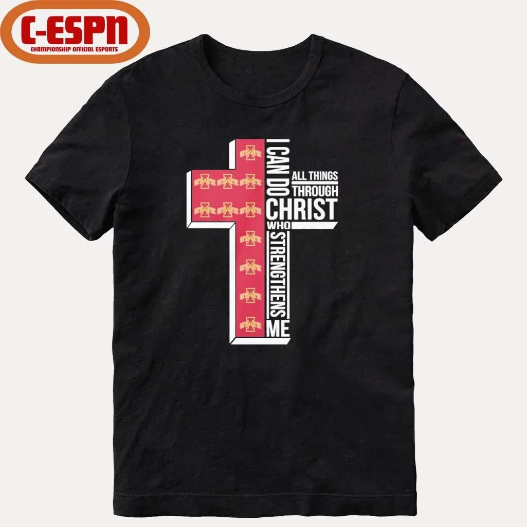 Official Iowa State Basketball Logo I Can Do All Things Through Christ Who Strengthens Me Shirt