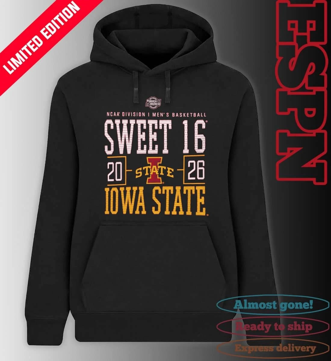 Official Iowa State Men’s Basketball Sweet 16 Shirt