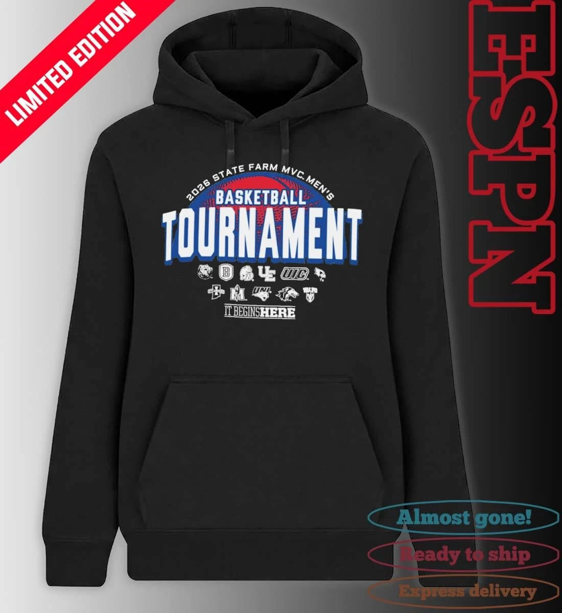Official It Begins Here 2026 Missouri Valley Conference Men’s Basketball Championship T-Shirt