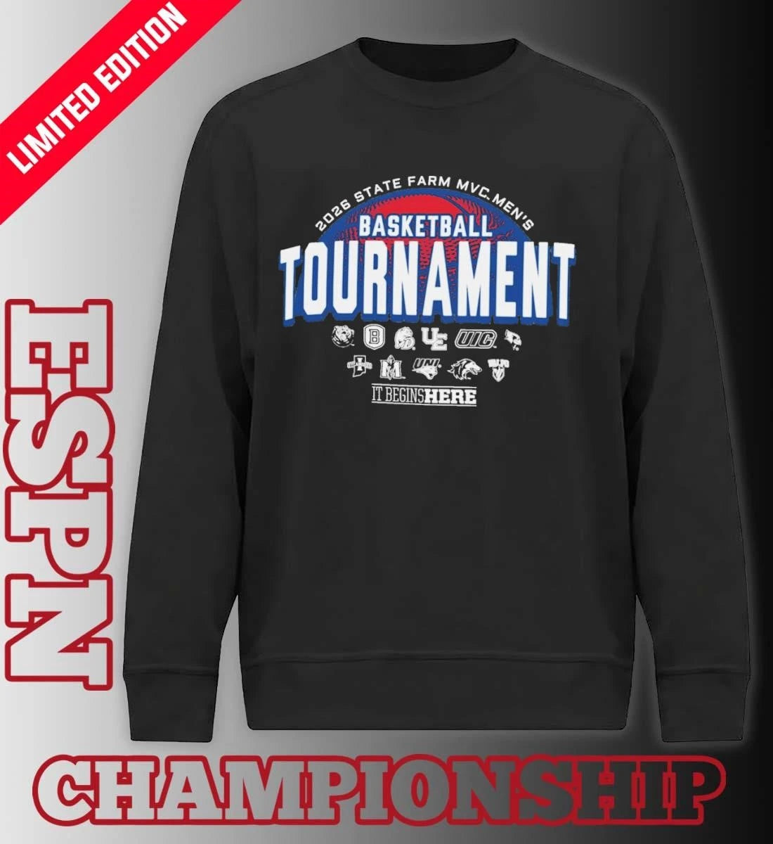 Official It Begins Here 2026 Missouri Valley Conference Men’s Basketball Championship T-Shirt