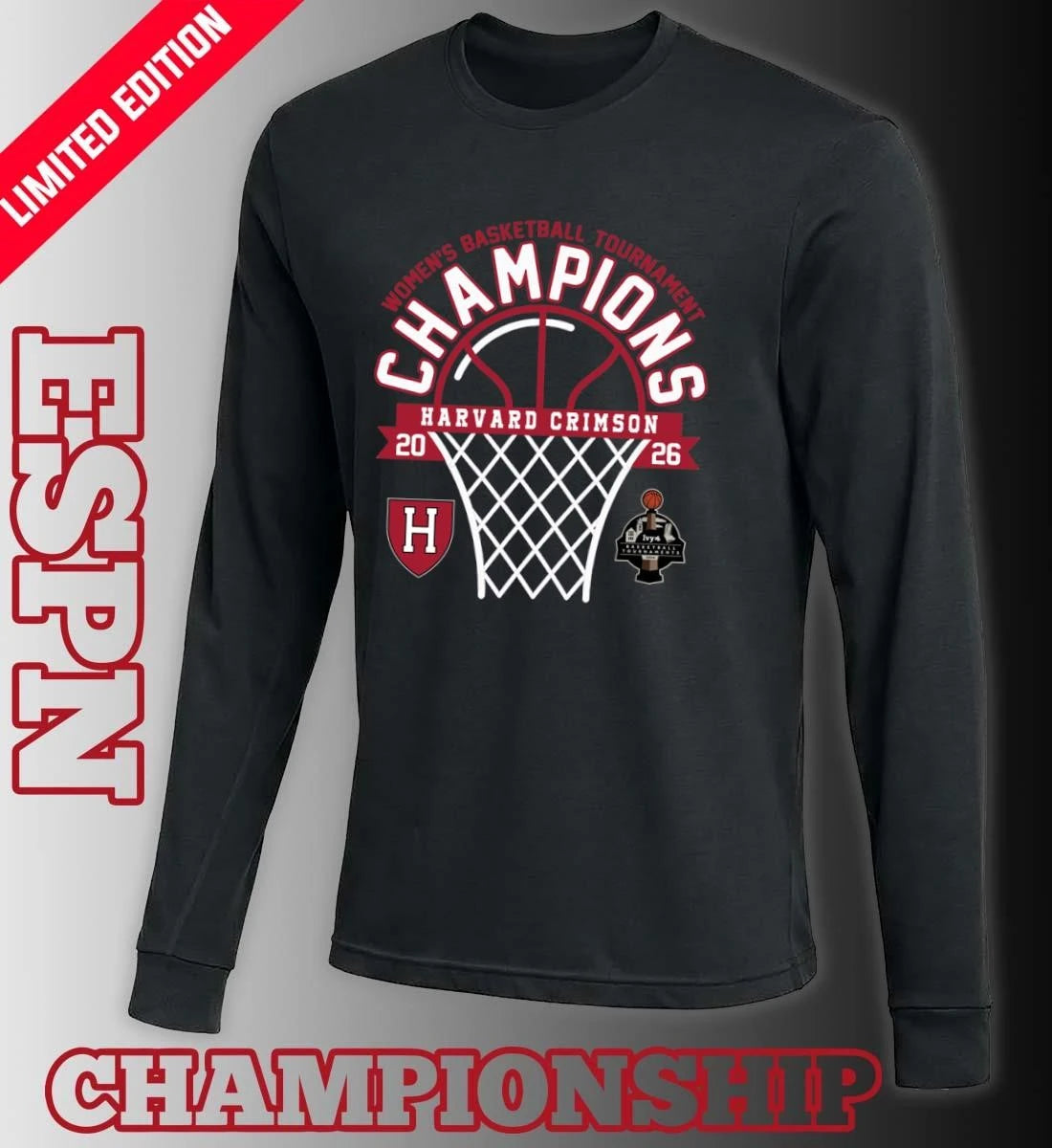 Official Ivy League Women’s Basketball Tournament Champions 2026 Harvard Crimson T-Shirt