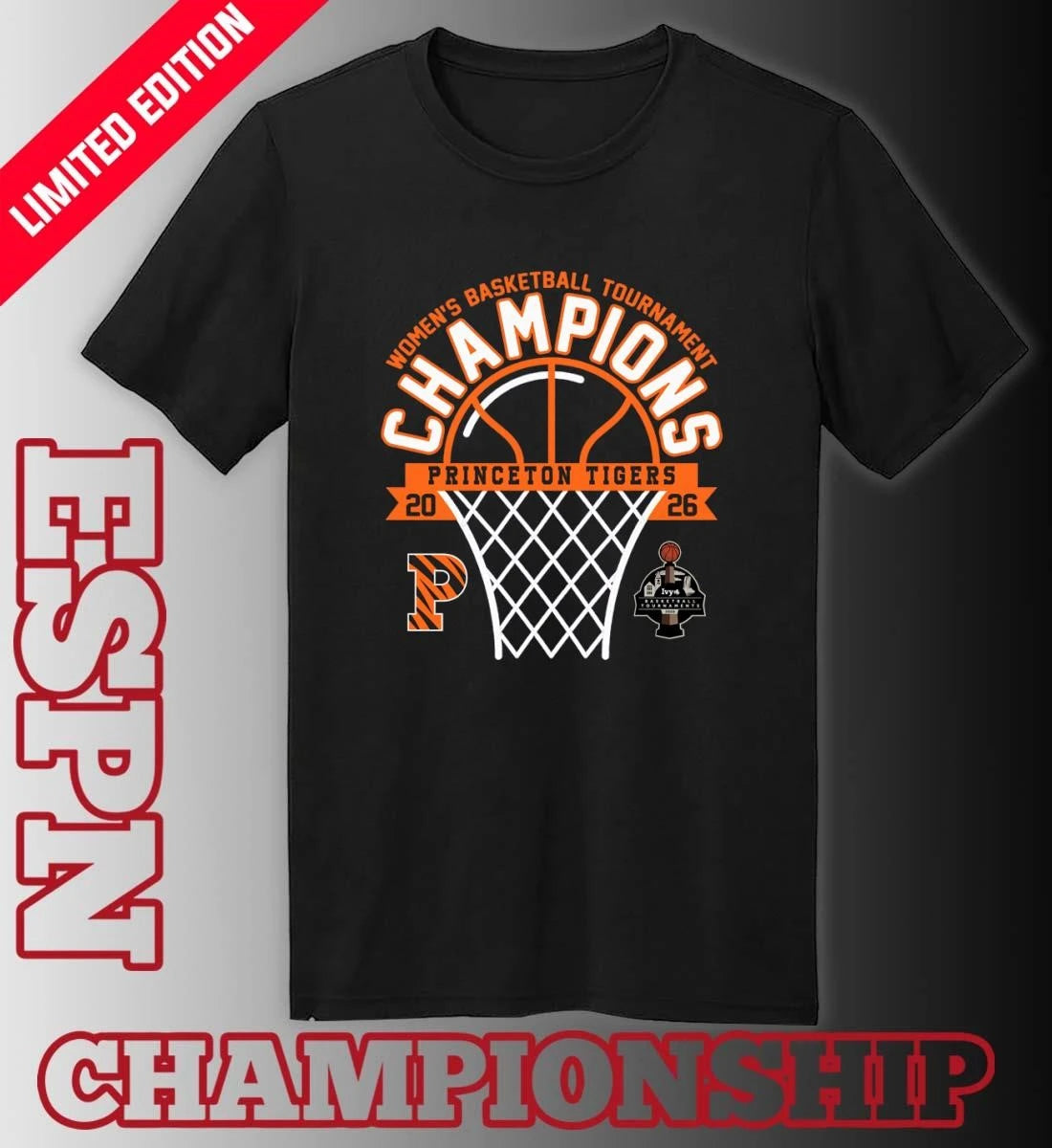 Official Ivy League Women’s Basketball Tournament Champions 2026 Princeton Tigers T-Shirt