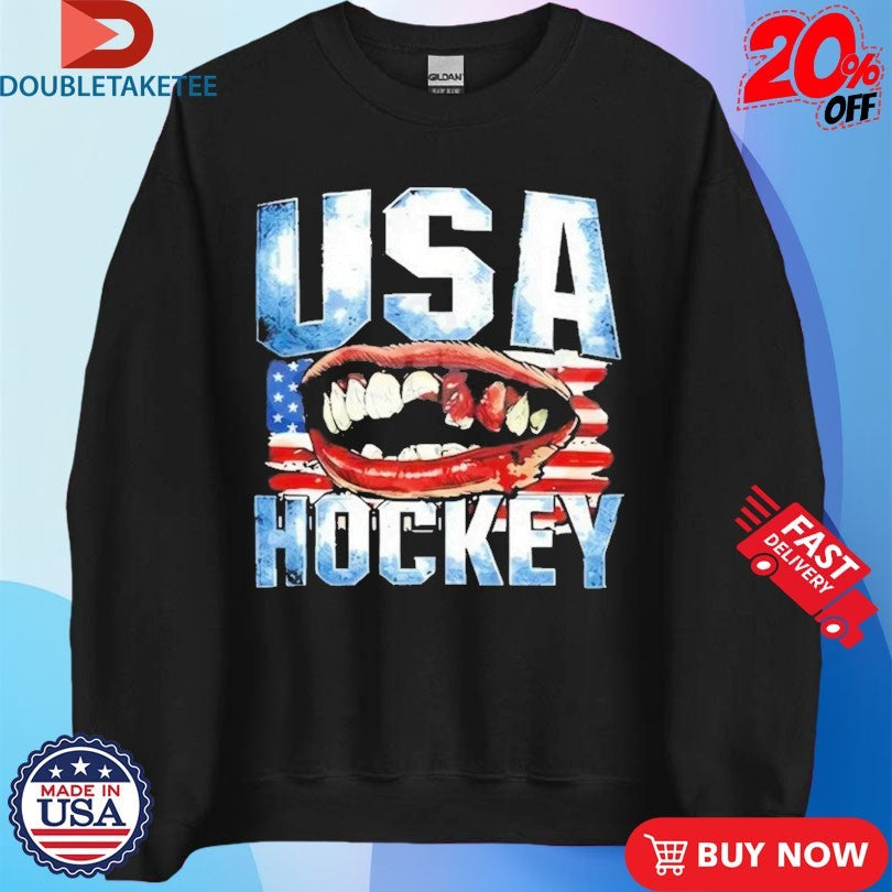 Official Jack Hughes Teeth USA Hockey Oylmpic Shirt