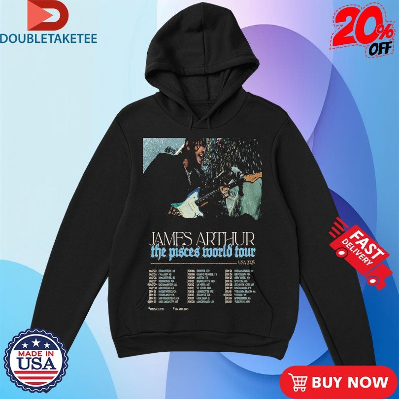 Official James Arthur The Pisces World Tour US 2025 Shirts