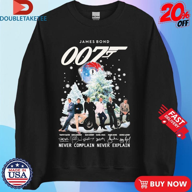 Official James Bond 007 Never Complain Never Explain Christmas Shirts