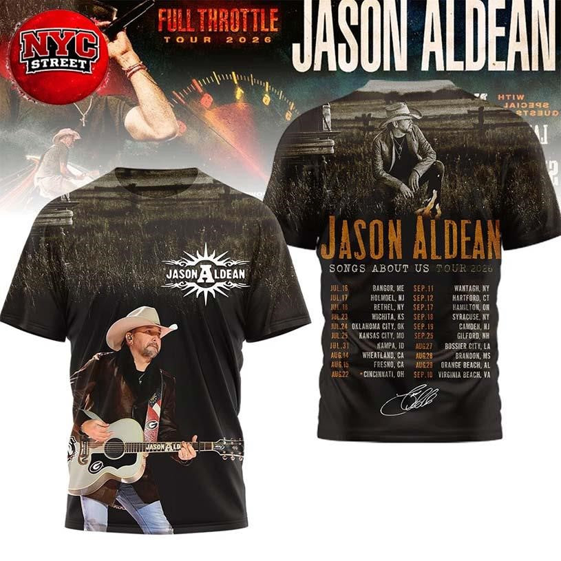 Official Jason Aldean Full Throttle Tour 2026 Two Sided Shirt
