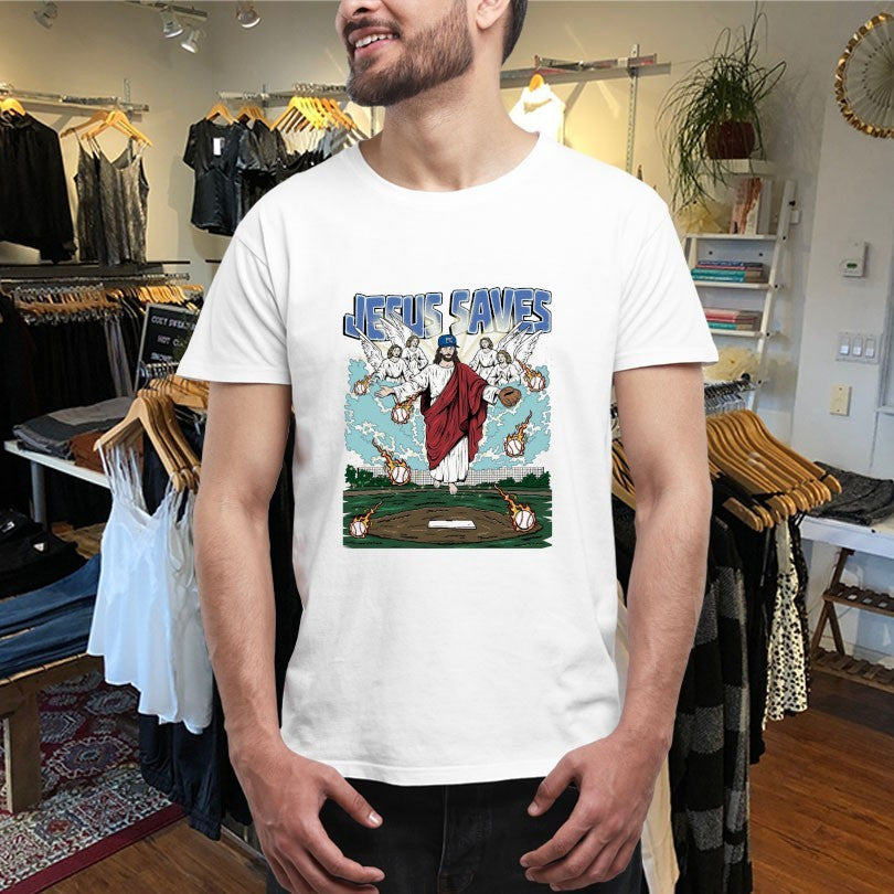 Jesus Saves Baseball Shirts