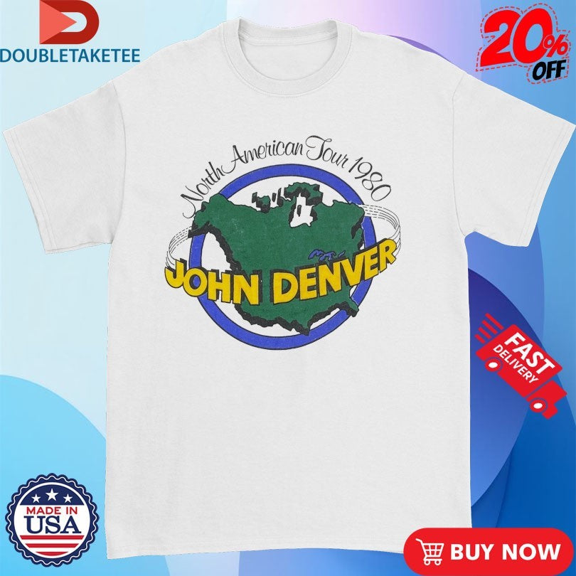 Official John Denver North American Tour 1980 Map Shirts