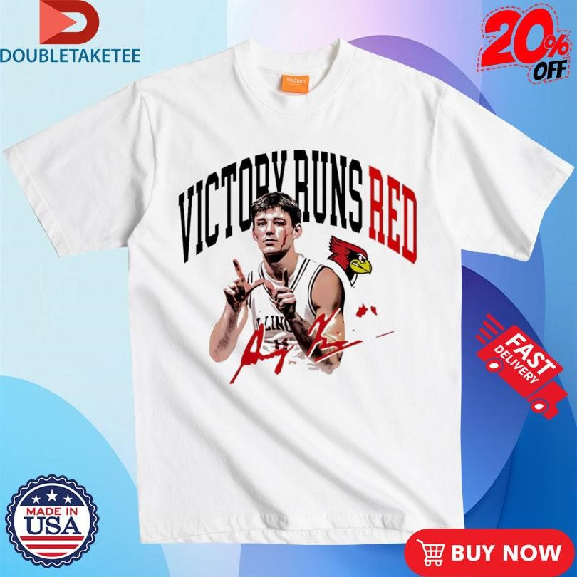 Official Johnny Kinziger Victory Runs Red Illinois State Redbirds Signature Shirts
