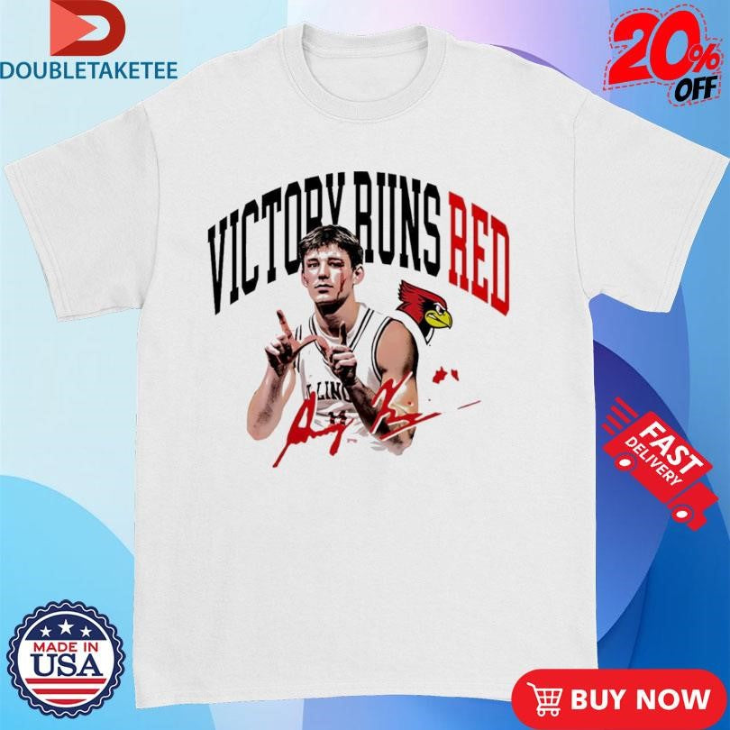 Official Johnny Kinziger Victory Runs Red Illinois State Redbirds Signature Shirts