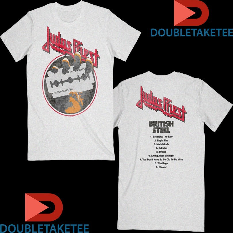 Official Judas Priest British Steel Album Tracklist Shirts