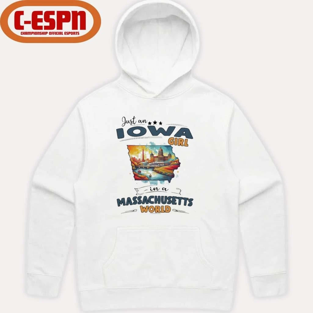 Official Just An Iowa Girl In A Massachusetts World Retro Shirt